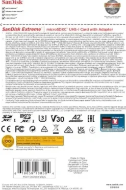 Karta micro SD SANDISK EXTREME 256GB 190/130 V30