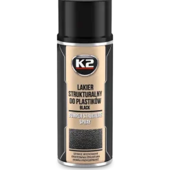 K2 BUMPER FARBA LAKIER STRUKTURALNY W SPRAY DO PLASTIKU PLASTIKÓW CZARNY