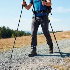Kije trekkingowe z regulacją długości, składane kijki do chodzenia, nordic walking z trzema nakładkami