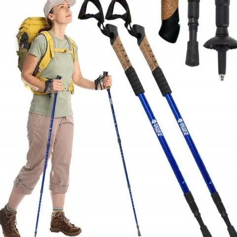 KIJKI NORDIC WALKING TREKKINGOWE DO CHODZENIA REGULOWANE W GÓRY KORKOWE