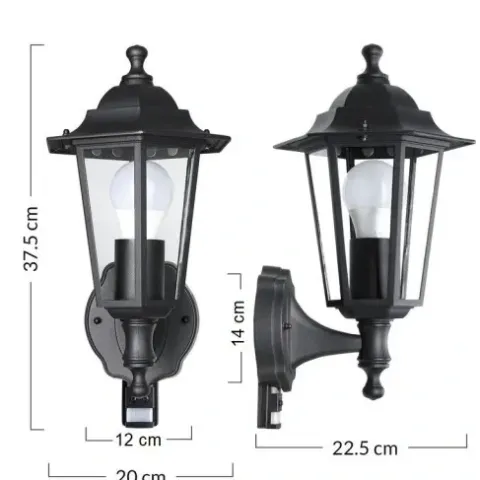 KINKIET CZUJNIK RUCHU LAMPA STYLOWA ZEWNĘTRZNA