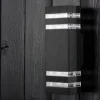 KINKIET ELEWACYJNY GÓRA DÓŁ LAMPA OGRODOWA 2XGU10 IP54 ALUMINIUM CZARNY