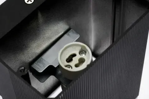 KINKIET ELEWACYJNY GÓRA DÓŁ LAMPA OGRODOWA 2XGU10 IP54 ALUMINIUM CZARNY