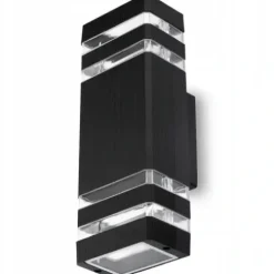 KINKIET ELEWACYJNY GÓRA DÓŁ LAMPA OGRODOWA 2XGU10 IP54 ALUMINIUM CZARNY