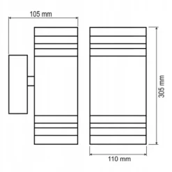 KINKIET ELEWACYJNY GÓRA DÓŁ LAMPA OGRODOWA 2XGU10 IP54 ALUMINIUM CZARNY
