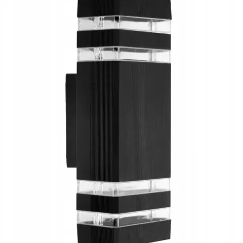 KINKIET ELEWACYJNY GÓRA DÓŁ LAMPA OGRODOWA 2XGU10 IP54 ALUMINIUM CZARNY