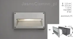 Kinkiet Lampa zewnętrzna podtynkowa BASALT SREBRNY