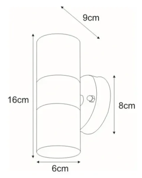 Kinkiet Ogrodowy Dwustronny Srebrny K-8012C WELLA