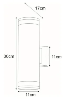 Kinkiet Ogrodowy Dwustronny Srebrny K-8012C WELLA