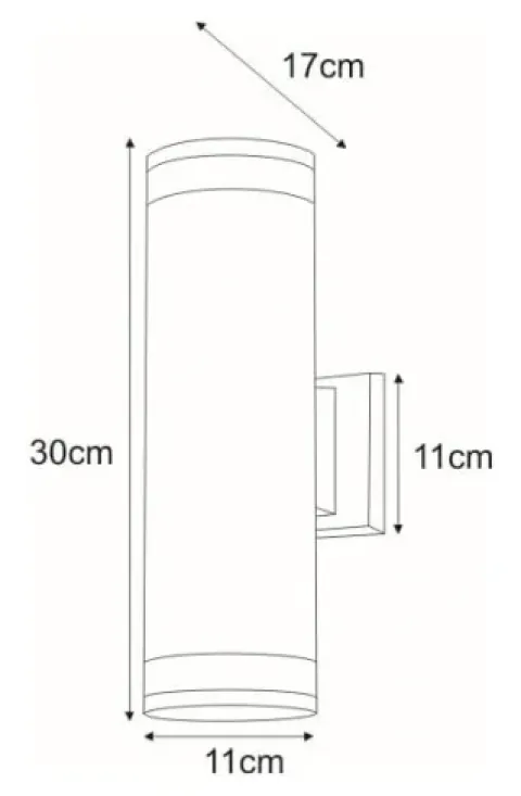 Kinkiet Ogrodowy Dwustronny Srebrny K-8012C WELLA