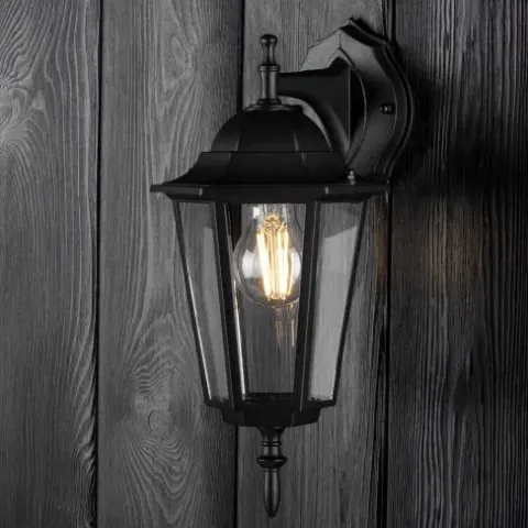 Kinkiet Ogrodowy Lampa LATARNIA E27 IP44 Czarna