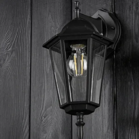 Kinkiet Ogrodowy Lampa LATARNIA E27 IP44 Czarna
