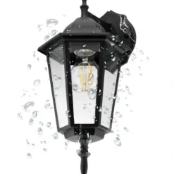 Kinkiet Ogrodowy Lampa LATARNIA E27 IP44 Czarna