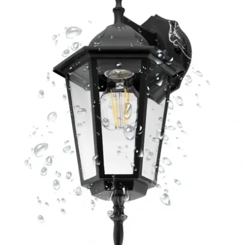 Kinkiet Ogrodowy Lampa LATARNIA E27 IP44 Czarna