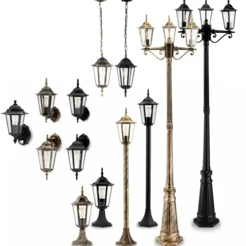 Kinkiet Ogrodowy Lampa LATARNIA E27 IP44 Czarna