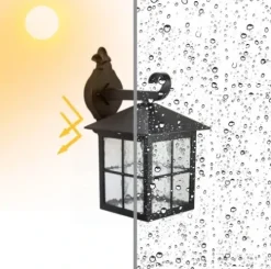 Kinkiet ogrodowy retro czarna lampa średniowieczna elewacyjna ogród E27