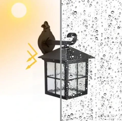 Kinkiet ogrodowy retro czarna lampa średniowieczna elewacyjna ogród E27
