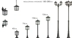 Kinkiet ogrodowy retro czarna lampa średniowieczna elewacyjna ogród E27