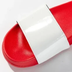 Klapki dla dorosłych do sublimacji - czerwona podeszwa S