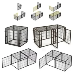 Klatka Zamykany Kojec Metalowy z Drzwiami Zagroda dla Psa Kota Wybieg 60cm