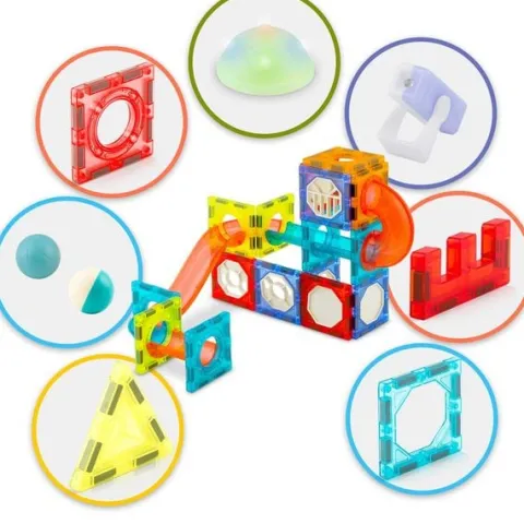 Klocki magnetyczne edukacyjne konstrukcyjne z podświetleniem RK-763 Ricokids 110 szt