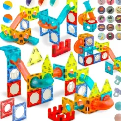 Klocki magnetyczne edukacyjne konstrukcyjne z podświetleniem RK-763 Ricokids 110 szt