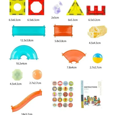 Klocki magnetyczne edukacyjne konstrukcyjne z podświetleniem RK-763 Ricokids 110 szt