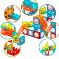 Klocki magnetyczne edukacyjne konstrukcyjne z podświetleniem RK-763 Ricokids 110 szt