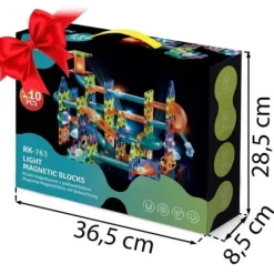 Klocki magnetyczne edukacyjne konstrukcyjne z podświetleniem RK-763 Ricokids 110 szt