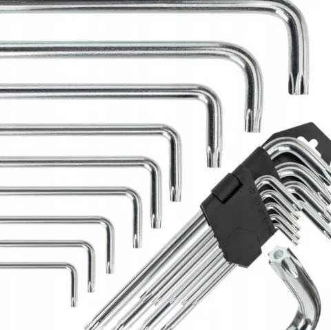 KLUCZE IMBUSOWE IMBUSY TORX "L" Z OTWOREM GWIAZDKOWE T10-T50 9 EL. ZESTAW