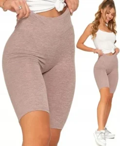 KOLARKI Krótkie Legginsy Wysoki Stan Kryjące Wygodne Gładkie MORAJ L/XL