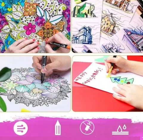 100 KOLORÓW DŁUGOPISY PISAKÓW DUAL BRUSH AKWARELI