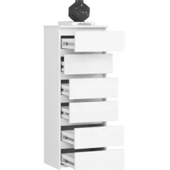 Komoda CL6 40 cm 6 szuflad - biała