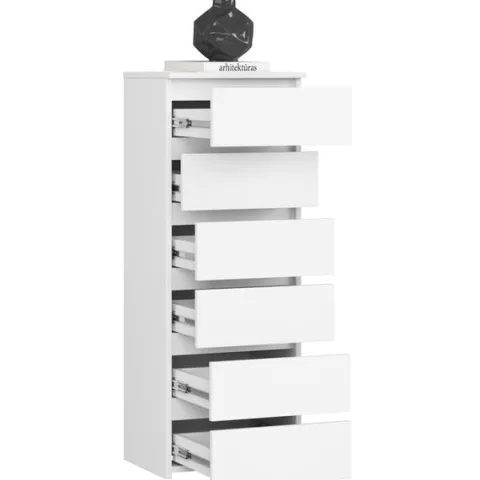Komoda CL6 40 cm 6 szuflad - biała