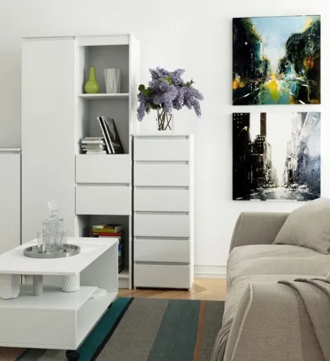 Komoda CL6 40 cm 6 szuflad - biała
