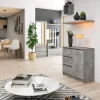 Komoda 80 cm JERRY nowoczesna 1 drzwi 3 szuflady - beton