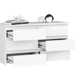Komoda do salonu CL 100 cm 6 szuflad mała - biała