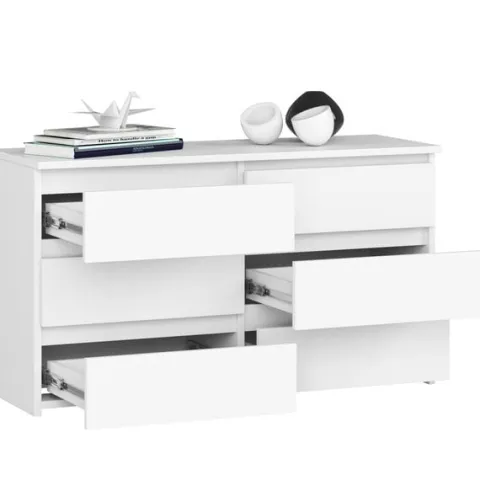 Komoda do salonu CL 100 cm 6 szuflad mała - biała