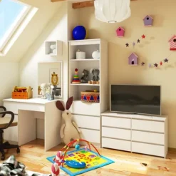 Komoda do salonu CL 100 cm 6 szuflad mała - biała