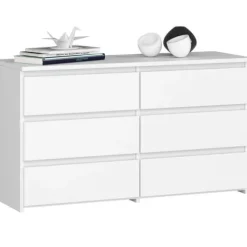 Komoda do salonu CL 100 cm 6 szuflad mała - biała
