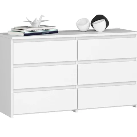 Komoda do salonu CL 100 cm 6 szuflad mała - biała