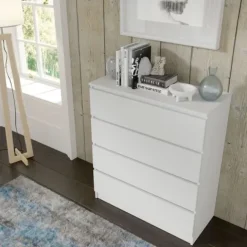 Komoda MAJA S4 90 cm biały mat 4 szuflady