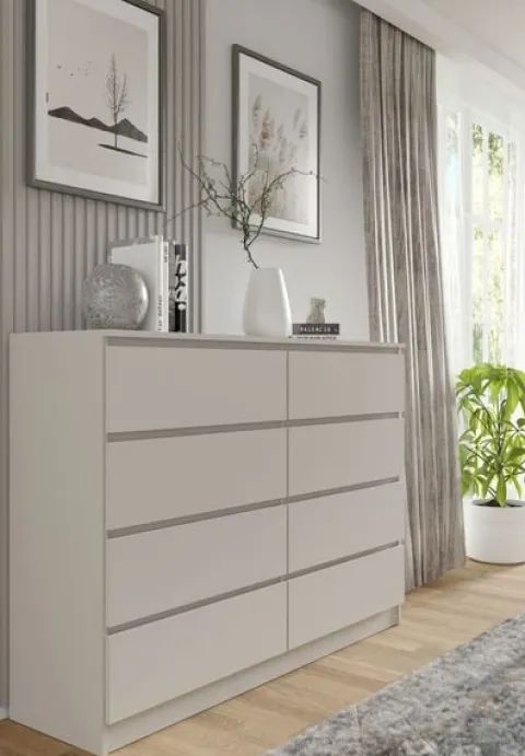 Komoda MAJA S8 140 cm kaszmir 8 szuflad