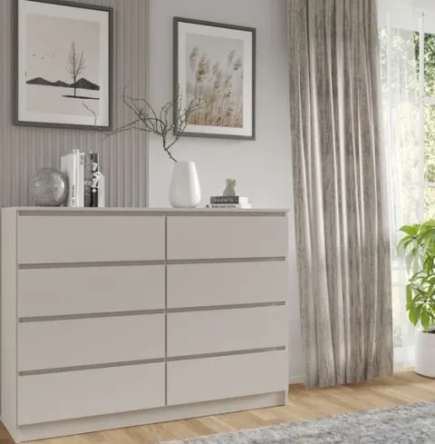 Komoda MAJA S8 140 cm kaszmir 8 szuflad