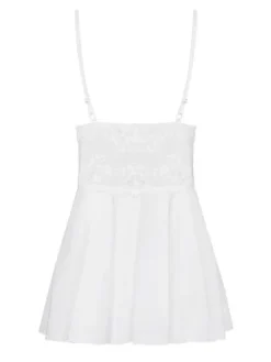 Komplet 810-BAB-2 babydoll i stringi - biały - Obsessive S/M