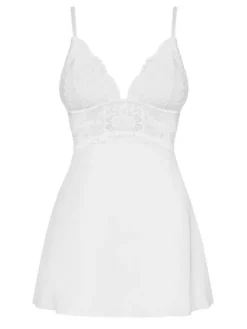 Komplet 810-BAB-2 babydoll i stringi - biały - Obsessive S/M