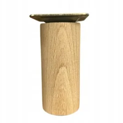 Komplet 4 x nogi meblowe drewniane bukowe surowe 20 cm WALEC śruba blacha
