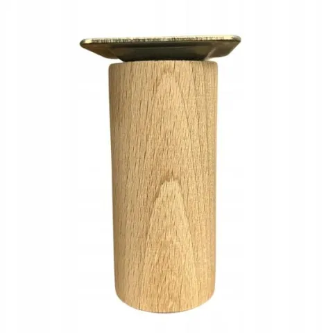 Komplet 4 x nogi meblowe drewniane bukowe surowe 20 cm WALEC śruba blacha