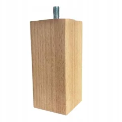Komplet 4 x nogi meblowe drewniane bukowe 10 cm KWADRAT surowe 4.5x4.5 cm