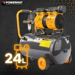 KOMPRESOR BEZOLEJOWY 24L SPRĘŻARKA 8 BAR 220l/min 230V SEPARATOR CICHY 59dB